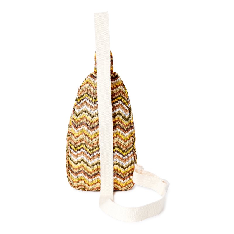 Multi-Color Chevron Faux Straw Sling Bag for Women