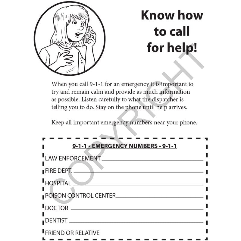 Educational Kids Coloring & Activity Books Pack - Learn About 911 with Crayons Included
