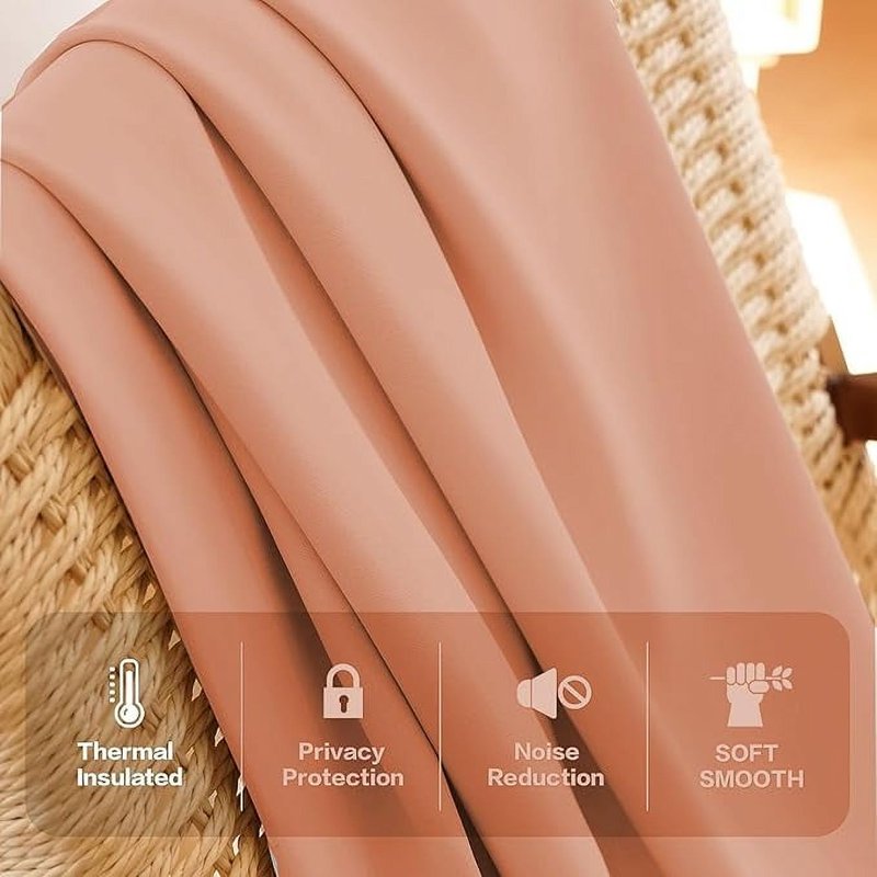 Blackout Pinch Pleat Curtains for Bedroom & Living Room - Thermal Insulated Room Darkening Drapes