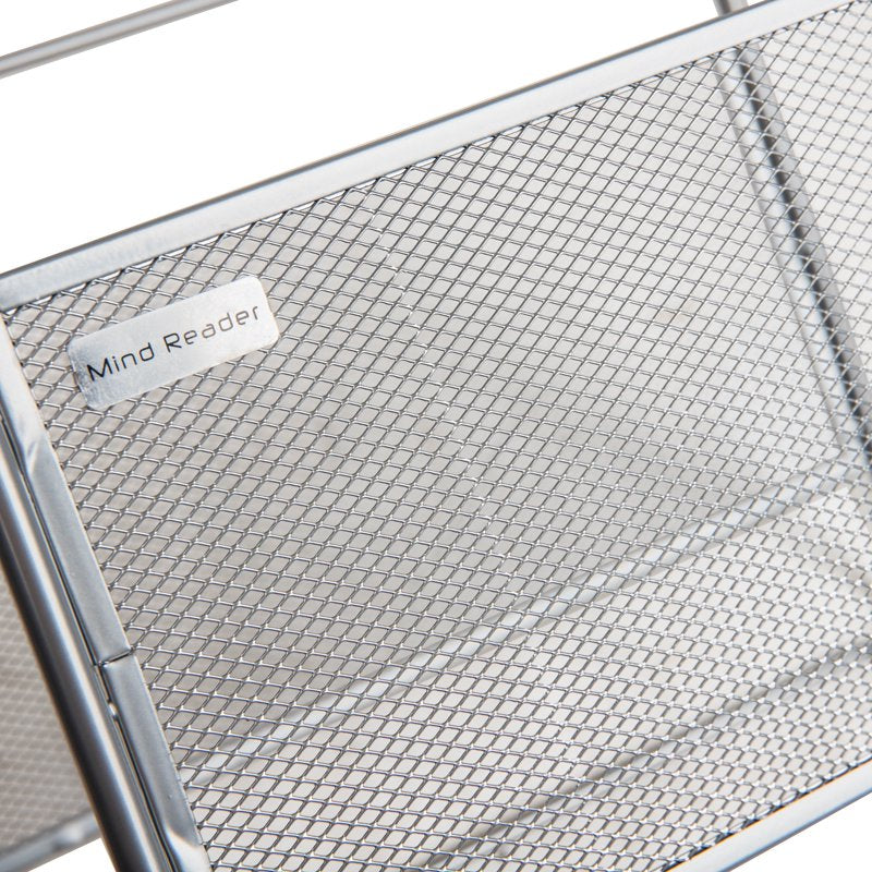 Desktop File Folder Organizer Box for Hanging Files & Mail - Silver & Black