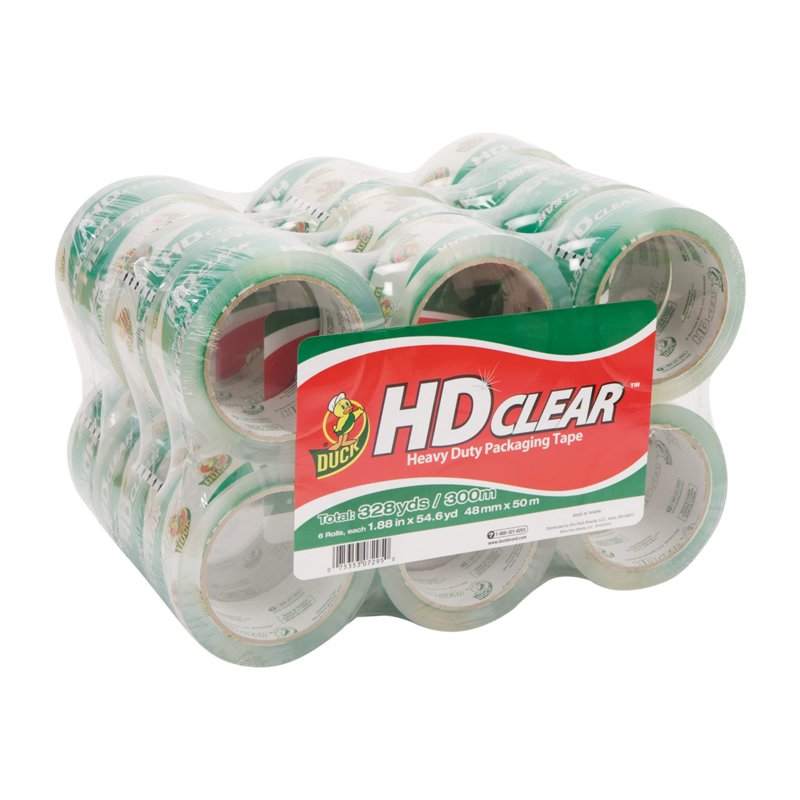 Duck HD Clear Heavy Duty Packing Tape - 1.88 in x 55 yd, 24 Rolls