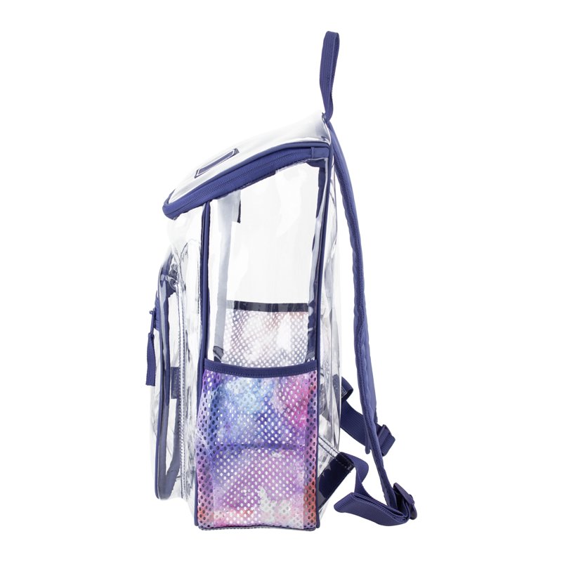 Clear Backpack with Water Bottle Pockets & Front Zipper - Stadium & Festival Ready