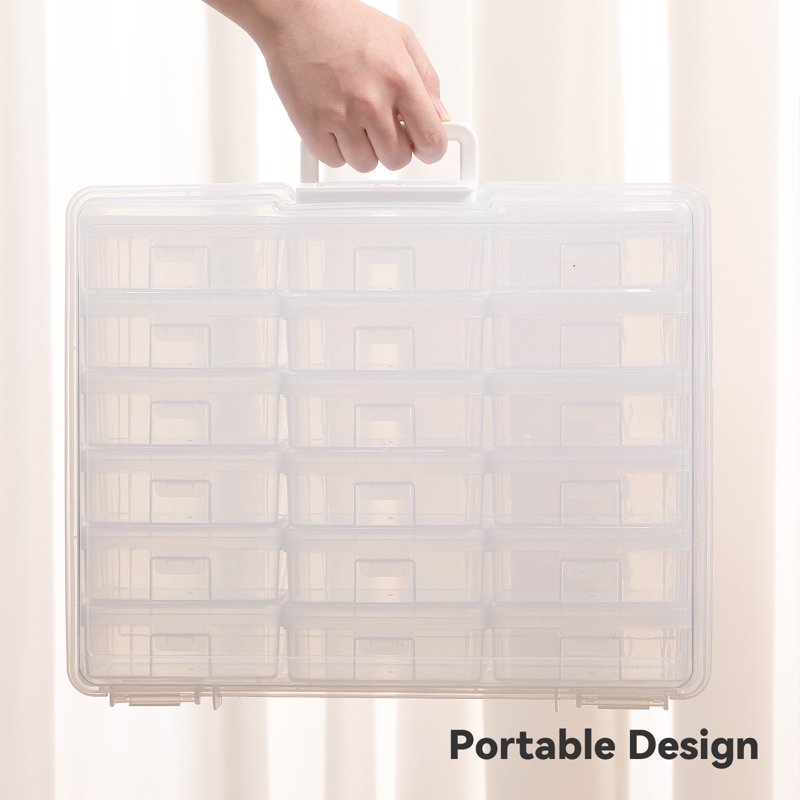 Stackable Plastic Storage Boxes 18 Pack Small Clear Hobby Organizer Containers