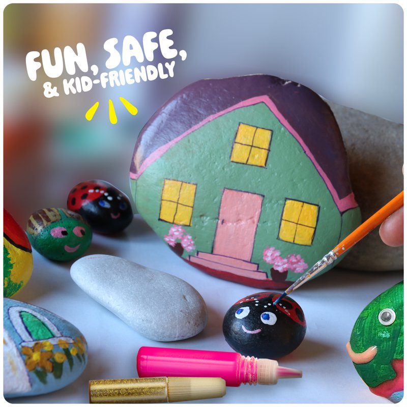 Glow-in-the-Dark Rock Painting Kit for Kids - Creative Easter Craft Set