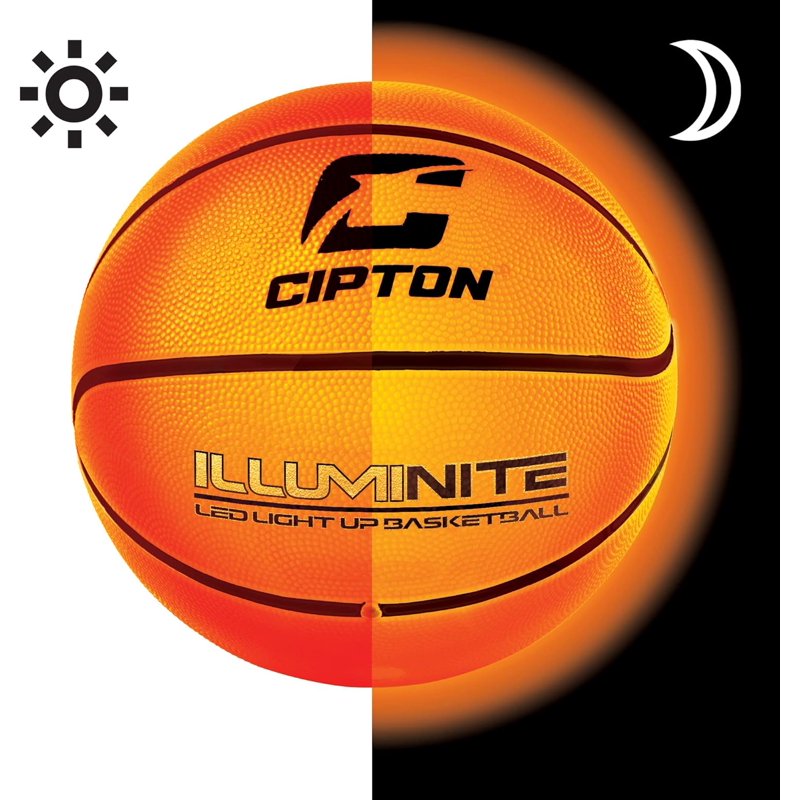 LED Light Up Basketball – Junior Size 27.5 Inch Indoor & Outdoor Rubber Ball with Pump