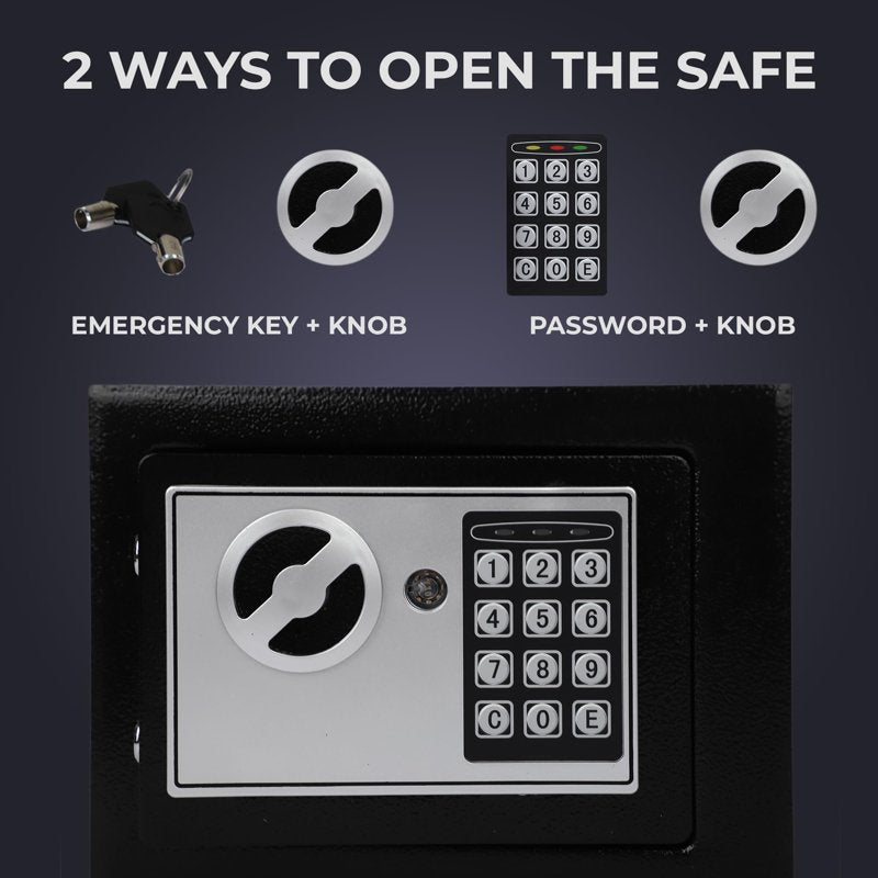 Digital Money Safe with Electronic Lock and Cash Slot, 7.9 x 11.8 Inches