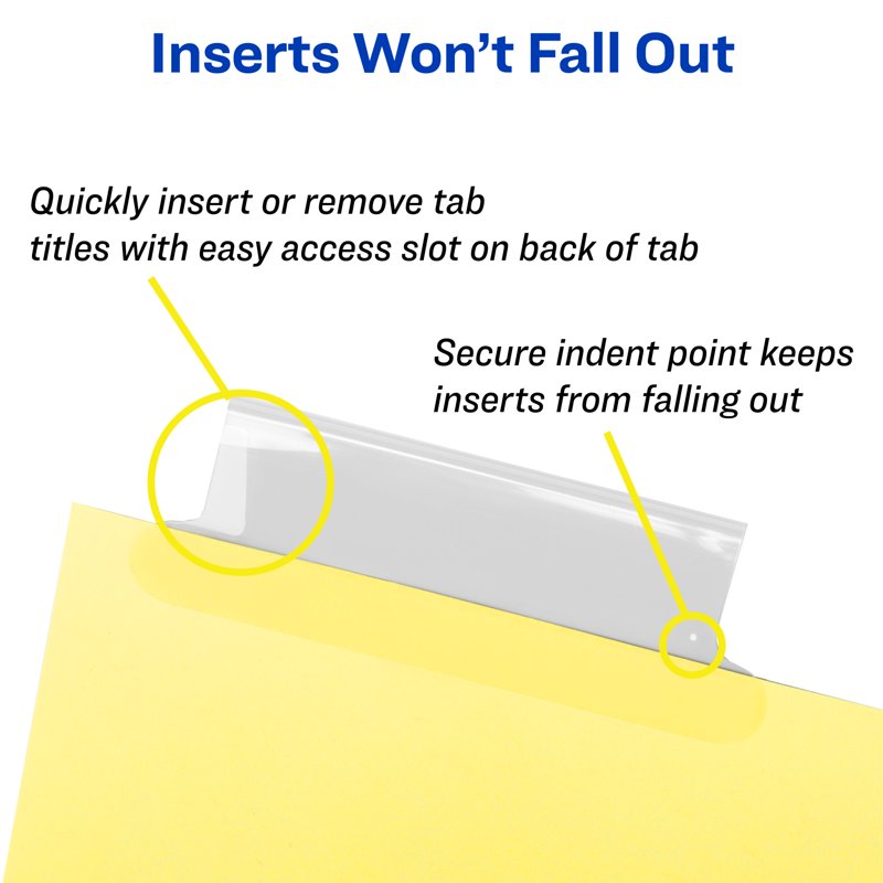 8-Tab Binder Dividers with Insertable Big Tabs - Clear Office Organization Set