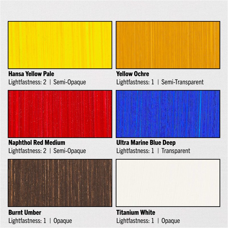 Oil Paint Set - 6 Color Introductory Artist Quality Palette