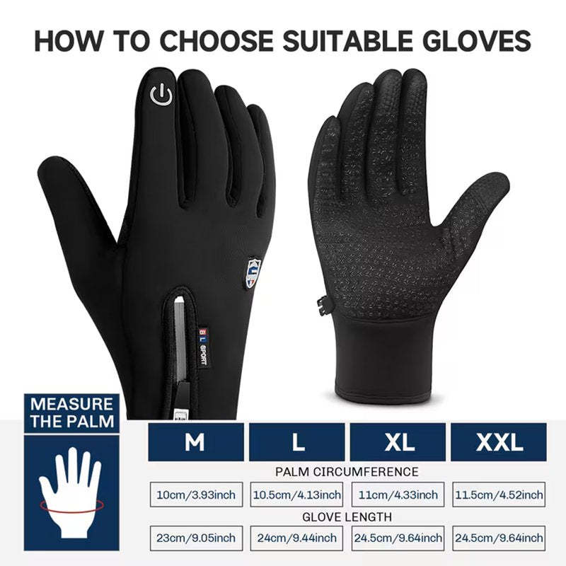 BYXAS 2 Pairs Winter Touchscreen Gloves for Men & Women - Thermal Windproof Fleece Lined, Non-Slip Grip, Water-Resistant (Black, 2 Pair, Size L)