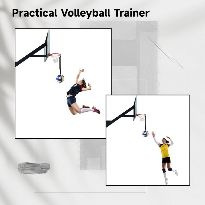 Solo Volleyball Spike Trainer with Adjustable Cord & Ball Pouch