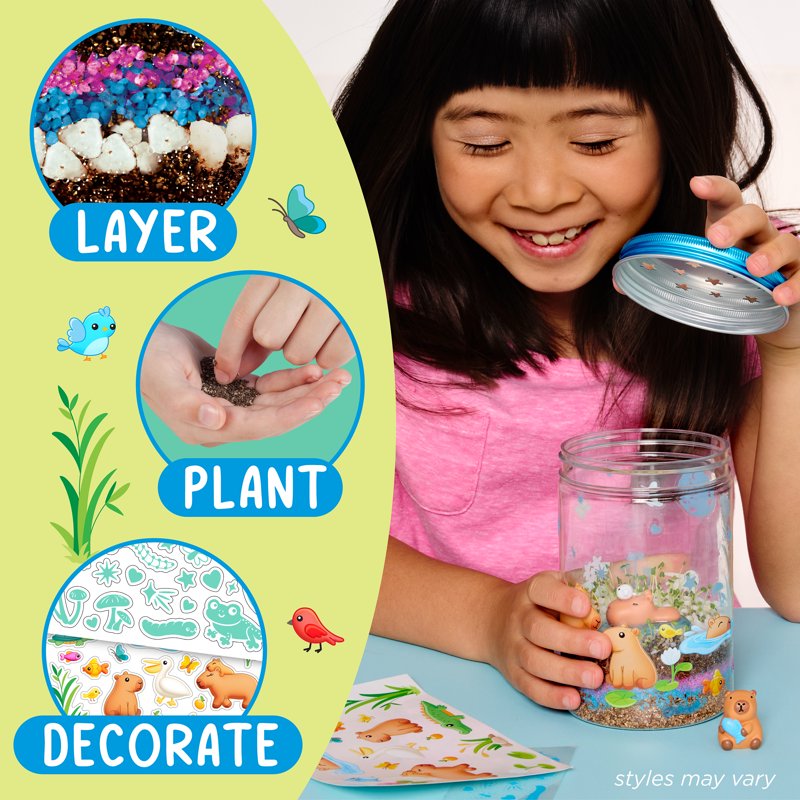 Kids Grow 'N Glow Terrarium Kit - STEM Eco-System Craft & Science Set