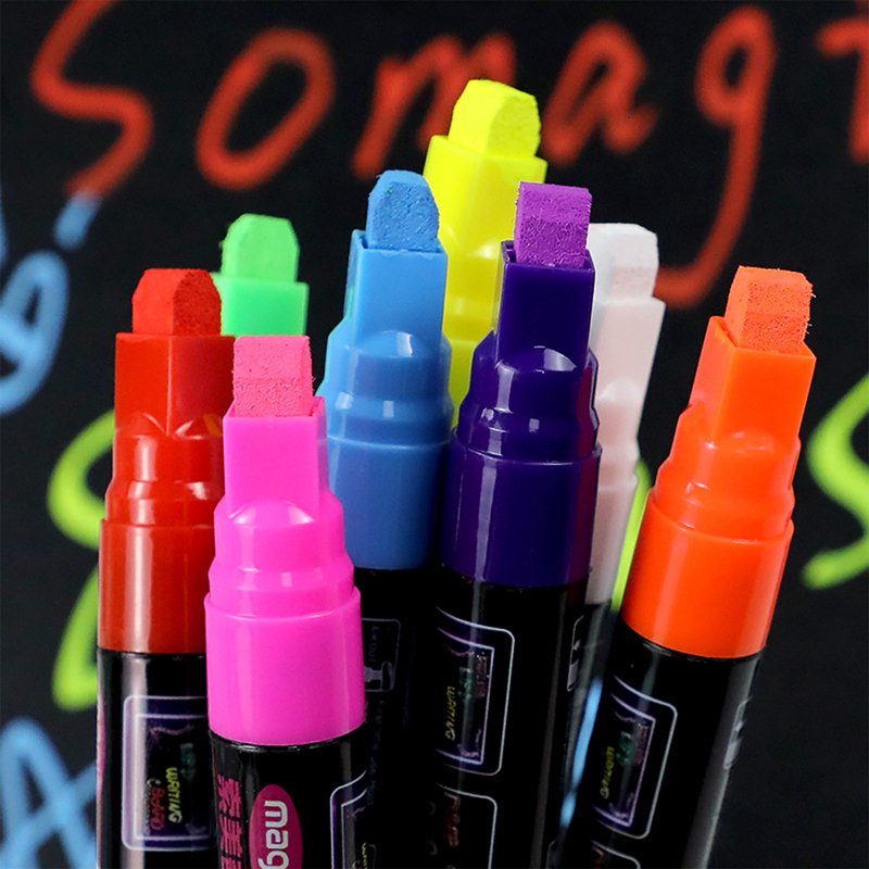 Liquid Chalk Markers Set - 8 Vibrant Fine Tip Window & Chalkboard Pens
