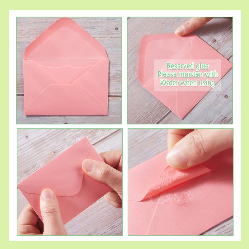 Colorful Mini Envelopes with Blank Note Cards - 100 Pack for Gifts & Celebrations
