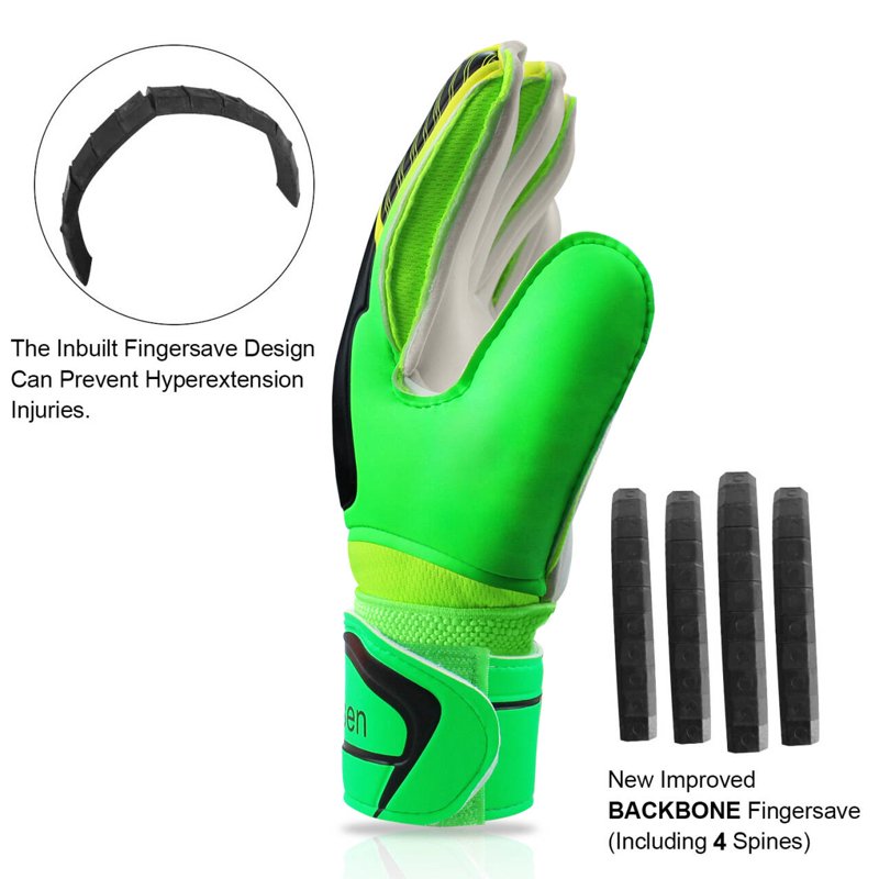 Goalkeeper Gloves for Youth & Adults - Obbsen Soccer Goalie Gloves with Finger Protection (5, Lime Volt Green) - 3 Colors