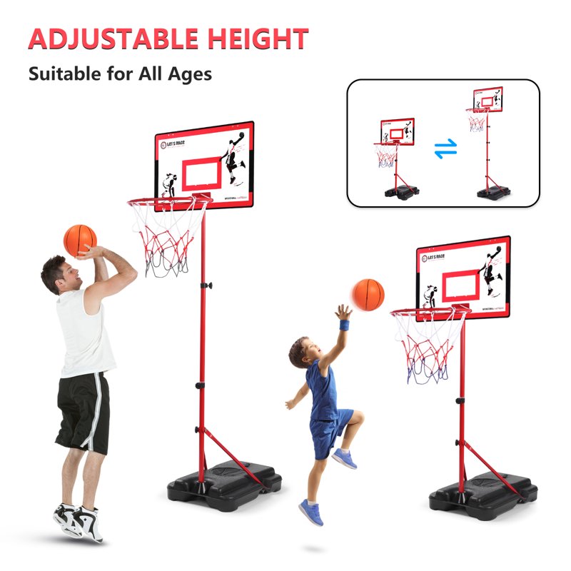 Kids Adjustable Basketball Hoop for Toddlers & Kids 3-8 - Indoor & Outdoor Toy