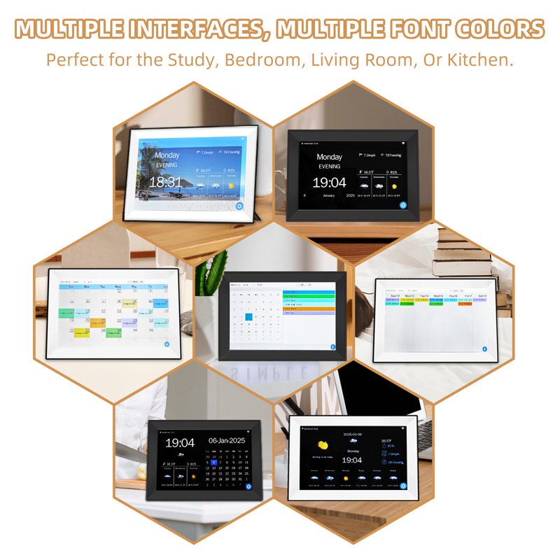 WiFi Touch Screen Digital Calendar Desk Organizer - 10.1 & 15.6 Inch Variants