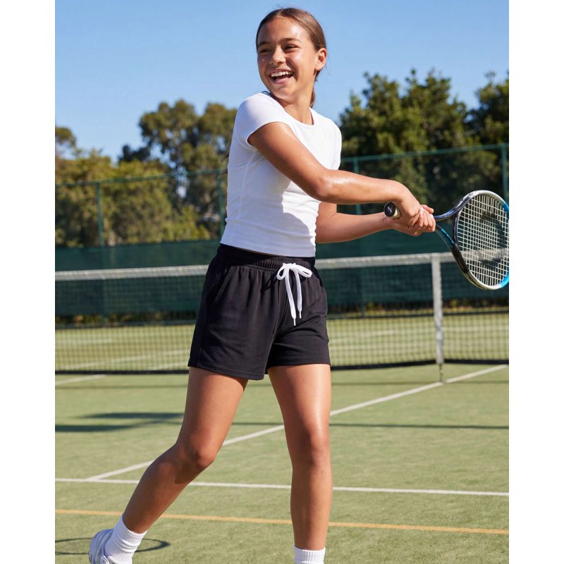 Girls' Athletic Shorts 4 Pack - Moisture Wicking, Pockets, Teen Kids Sportswear