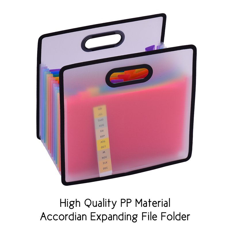 12-Pocket Accordion File Organizer with Labels - Office Document Storage