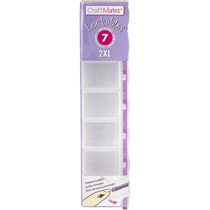Lockable Craft Organizer Box with 4 Compartments - 9x4.25x1.25 Inches