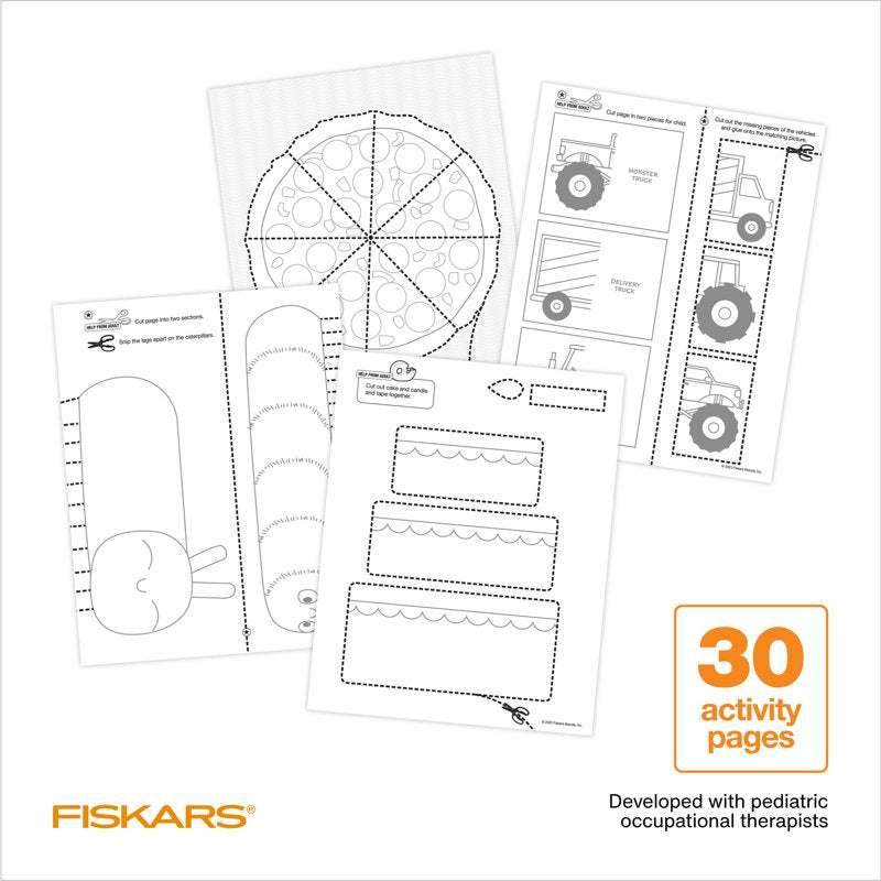 Kids Arts and Crafts Training Scissors & Activity Book Set - Safe Cutting Skills for Ages 3+
