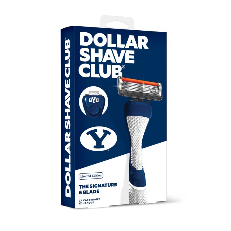 College Shaving Kit with 6-Blade Razors and Handle - Multiple Colors