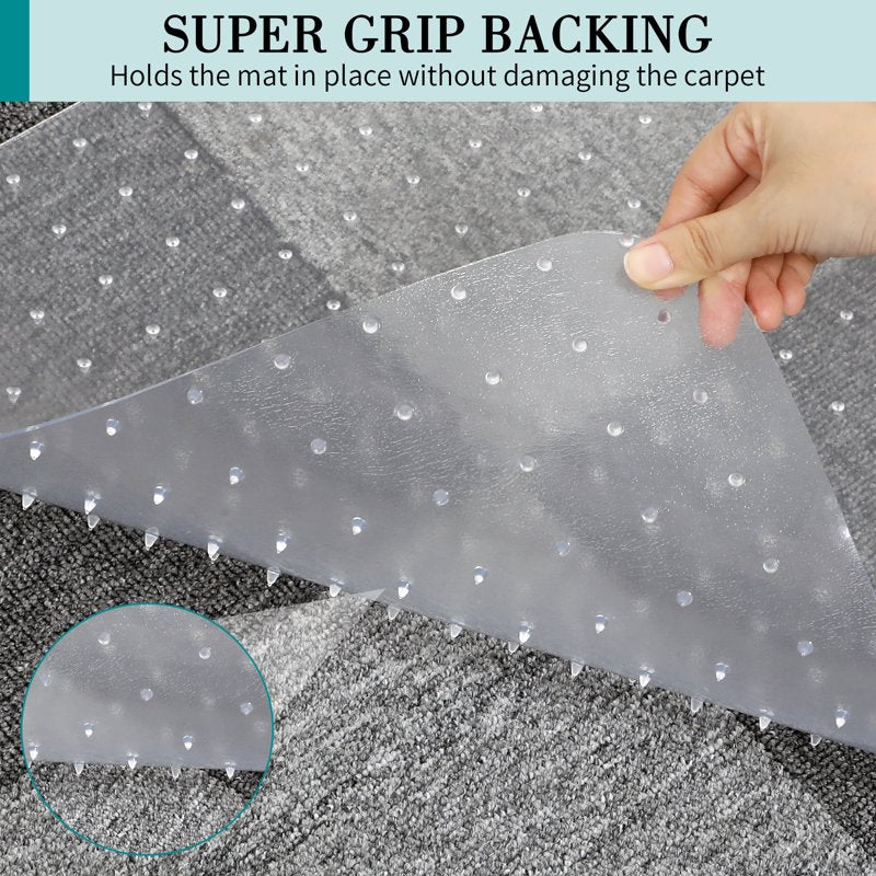 Office Chair Mat for Carpeted Floors - Heavy Duty Protects Low Pile Carpets