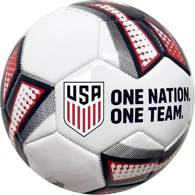 Icon Sports U.S. One Nation One Team Soccer Ball Size 4 - White Red Navy, Variation 4, White