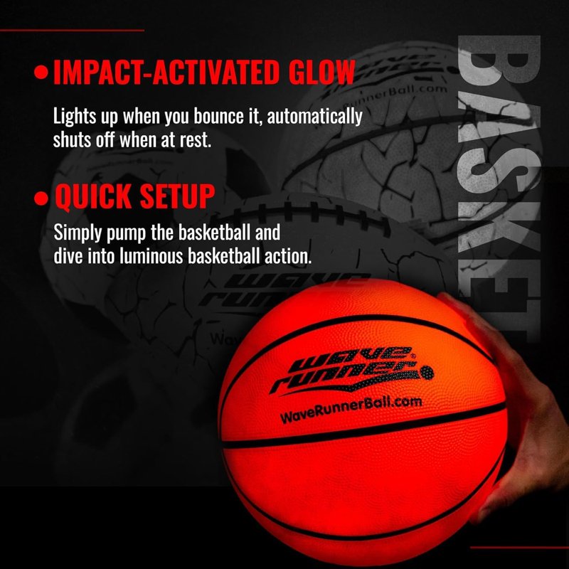 Light Up LED Basketball Glow in Dark Outdoor Sports Toy for Kids