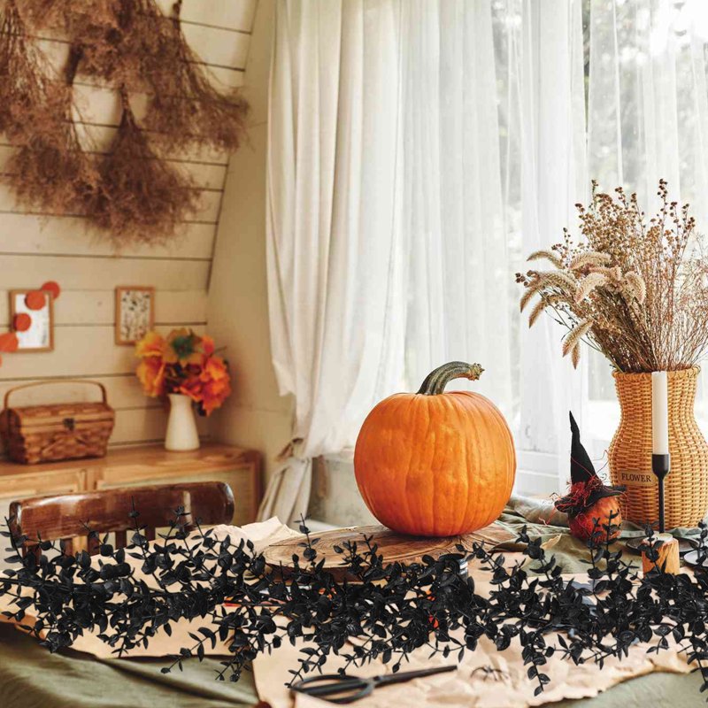 Fall Garland - 5.9 Ft Artificial Leaf Halloween & Autumn Decor for Indoor