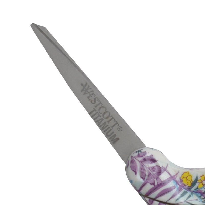 Fashion Scissors 8" Titanium Bonded Bent Floral - Westcott for Crafting & Sewing