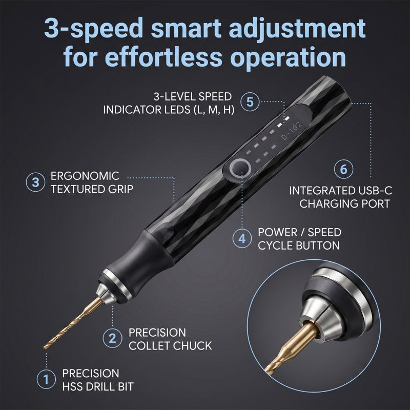 Cordless Engraving Pen Kit with 57 Bits - Rechargeable Rotary Tool for Wood Metal Glass