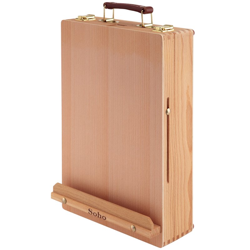 Artist Oil Paint Set with Wooden Carrying Case & Adjustable Easel