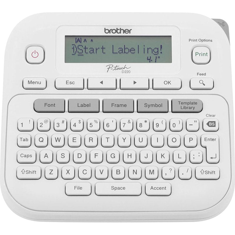 Brother PTD220 Label Maker Bundle with Laminated Tape & Carry Case
