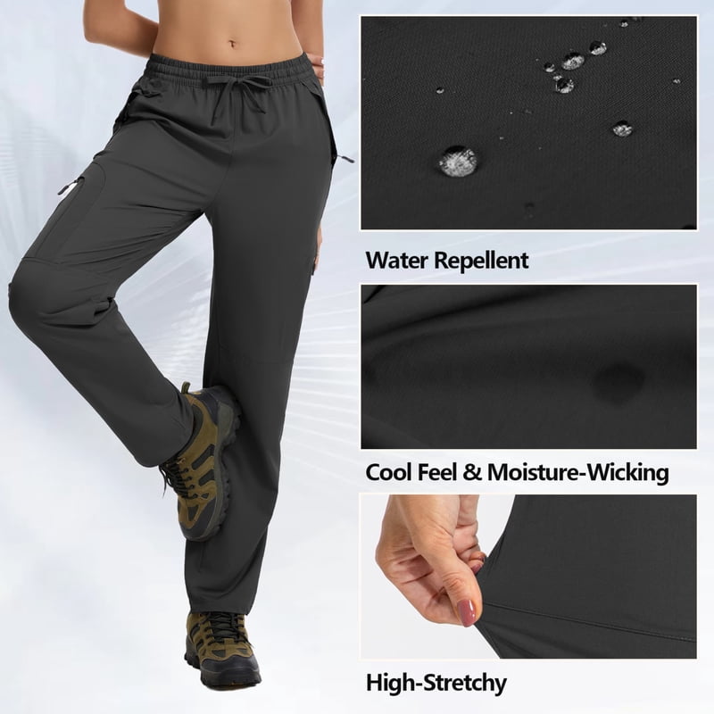 Women's Quick-Dry Cargo Pants with UPF 50 Outdoor Hiking Trousers