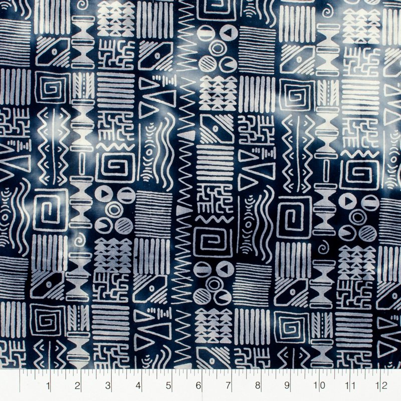 Precut Blue Cotton Batik Fabric Bundle - 18x21 Inches, 5 Pieces