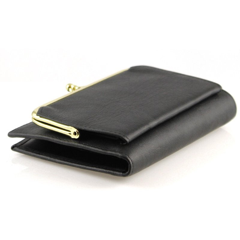 Women's Leather Cardholder Wallet with Multiple Card Slots and ID Window