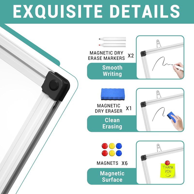 Magnetic Whiteboard Dry Erase Board with Aluminum Frame for Office Home School