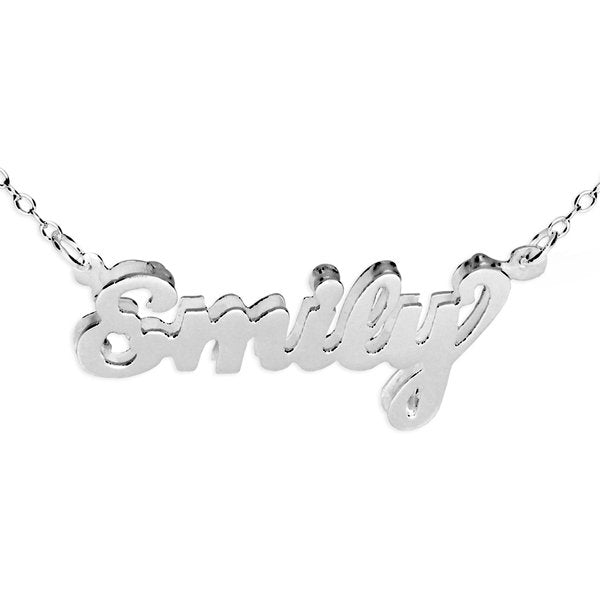 Personalized Double Name Pendant Necklace in Sterling Silver or Gold Plated Silver