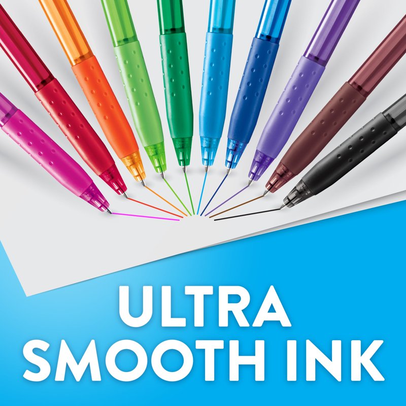 Ballpoint Pens 24 Pack - Medium 1.0mm Black Ink Retractable Writing Supplies