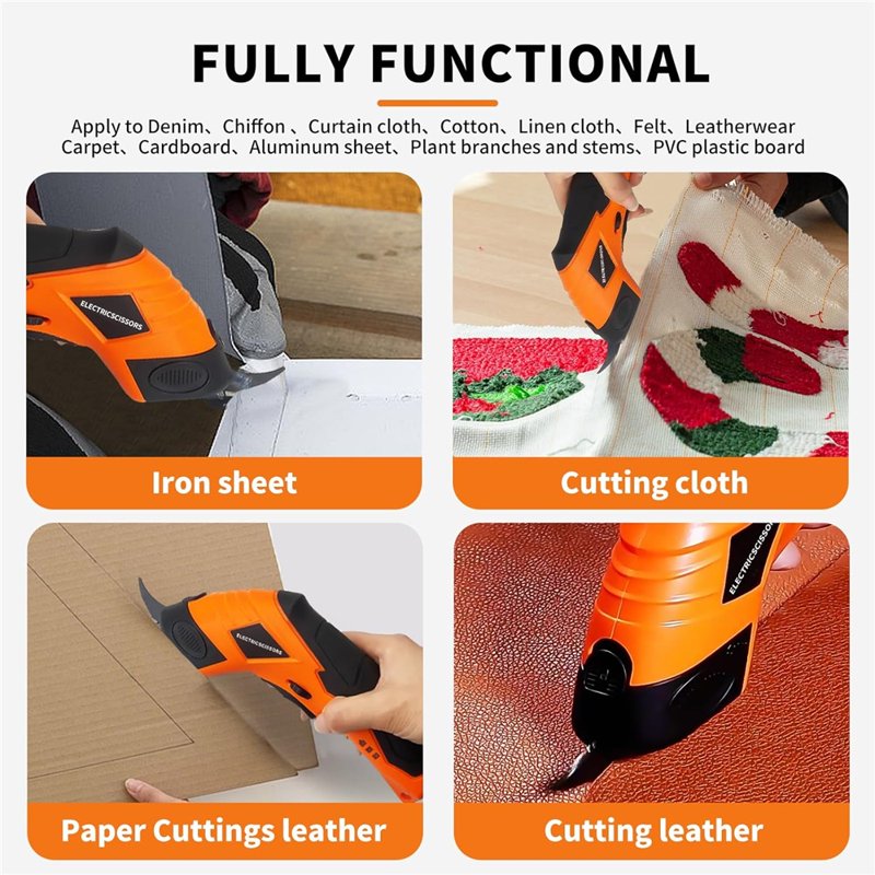 Cordless Electric Scissors for Crafts & Home Projects - Dual Blades Included
