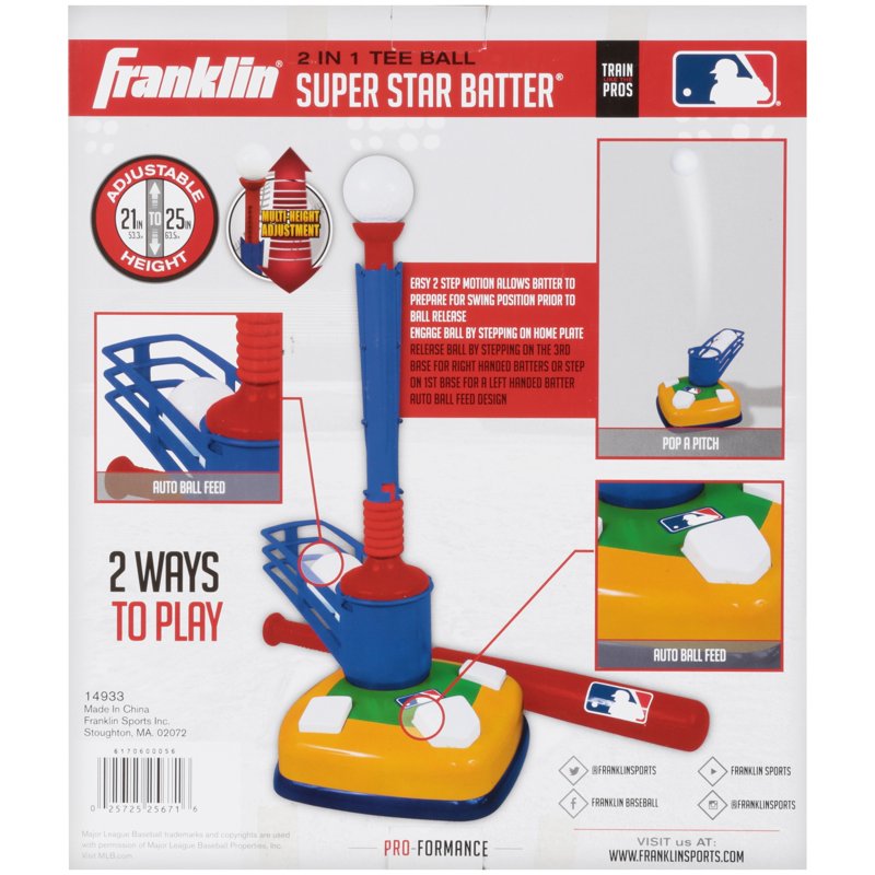 Kids Baseball Batting Tee and Pitching Machine Set - 2-in-1 Youth Sports Toy
