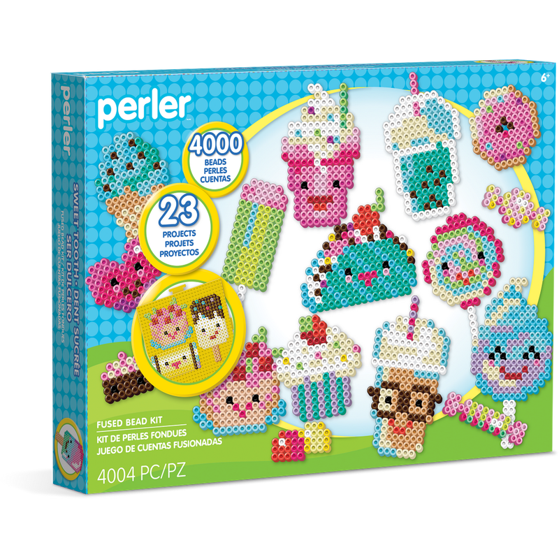 Perler Beads Craft Kit for Kids - 4000+ Colorful Fuse Bead Set with Patterns