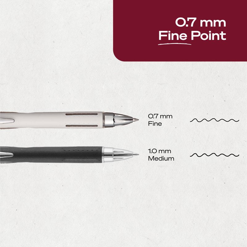 Uniball Jetstream RT Retractable Ballpoint Pens 0.7mm Fine Point Black Ink - 4 Pack