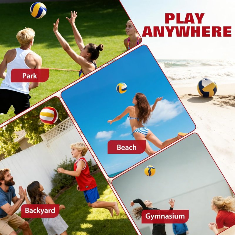 Portable Volleyball Net 12 ft with Adjustable Height & Carry Bag for Indoor Outdoor Play