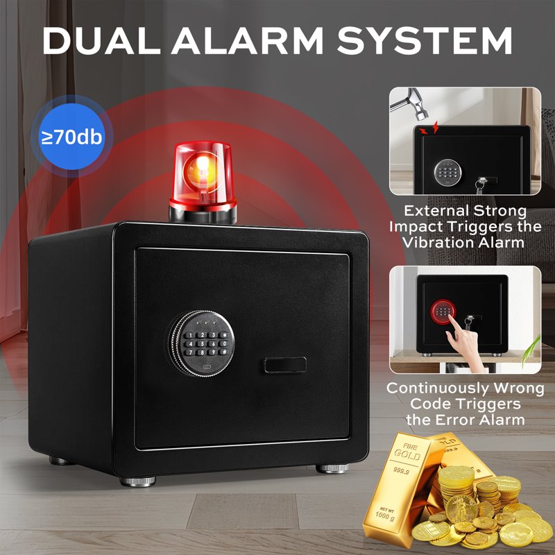 Large Fireproof Waterproof Safe Box with Digital Keypad - 2.5 Cu Ft Home & Office Security