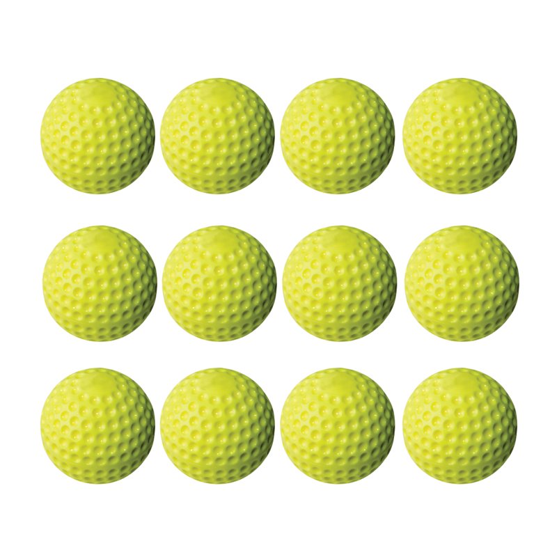 12-Inch Dimple Pitching Machine Softballs for Baseball & Softball Practice - 12 Count