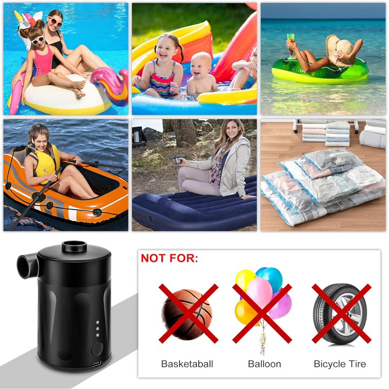 Electric Air Pump 20PSI High Pressure Inflator for Air Mattress Boat Paddle Board