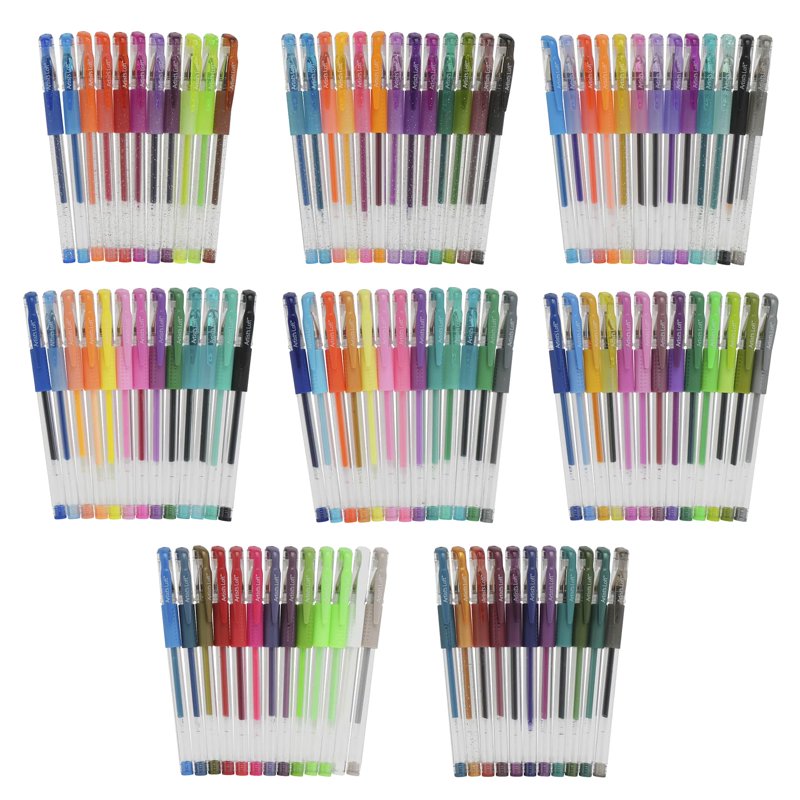 Gel Pens Set with Stand - Vibrant, Metallic, Neon, Glitter & Pastel Colors - Artist's Loft