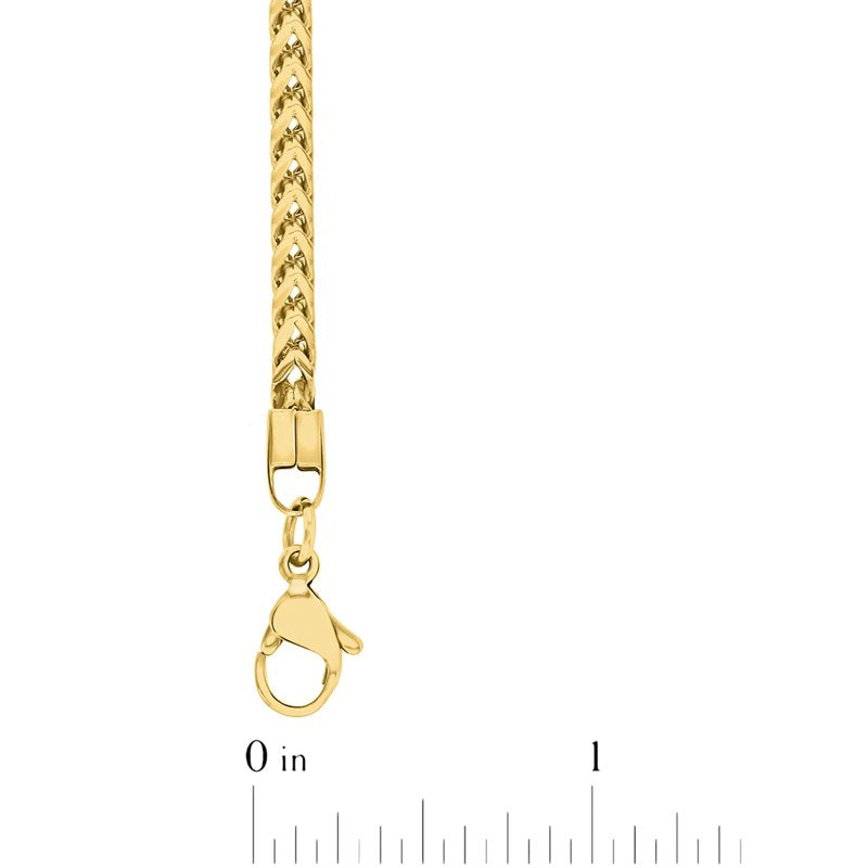 Men's Gold-Tone Stainless Steel Franco Chain Necklace 3mm - Multiple Lengths & Colors