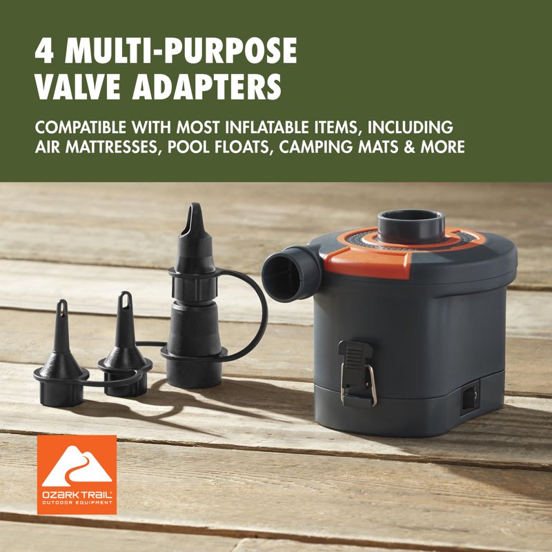 Battery & Corded Electric Air Pump for Inflatable Items, Fast Airflow